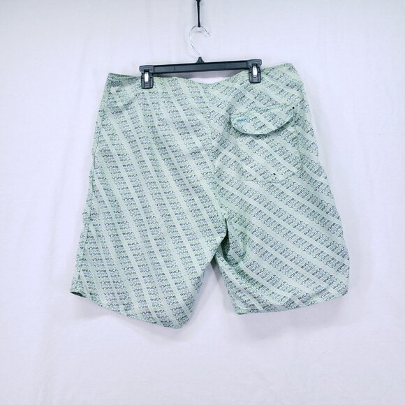 RVCA Artist Network Program Green Logo Pattern Beach Swim Trunks Size 38 - Picture 12 of 16
